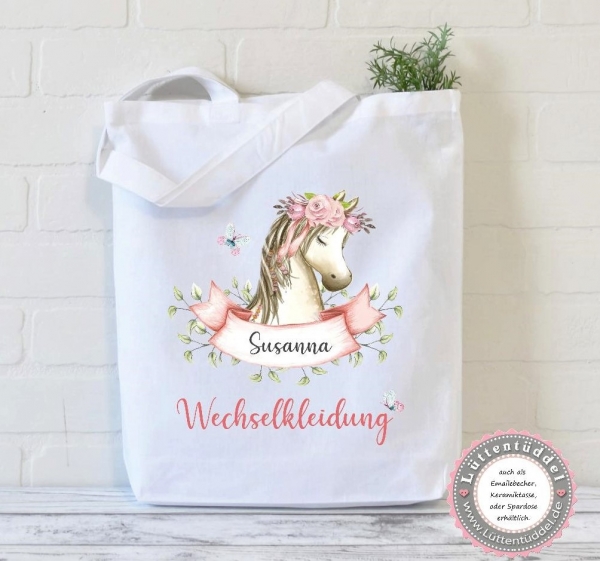 zauberhafte personalisierte Spardose Pferd Einschulung Schulkind KITA Wunschname Name Geburtstag von Lüttentüddel®